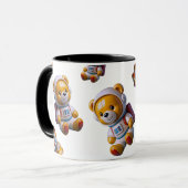 Astronaut Teddy Black Tasse (Vorderseite Links)