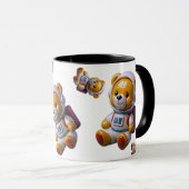 Astronaut Teddy Black Tasse (VorderseiteRechts)