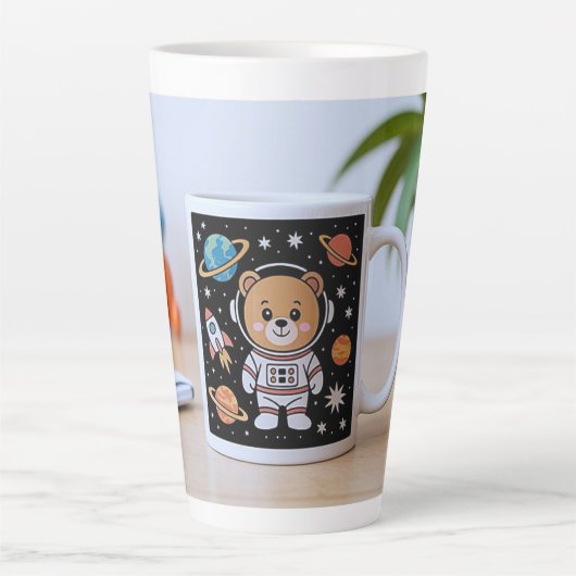 Astronaut Teddy Latte Milchtasse (Vorderseite)