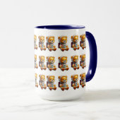 Astronaut-Teddy-Muster-Tasse Tasse (VorderseiteRechts)