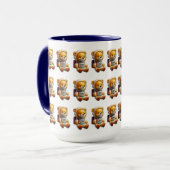 Astronaut-Teddy-Muster-Tasse Tasse (Vorderseite Links)