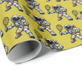 Astronaut Tennis Geschenkpapier (Rolleneckpunkt)