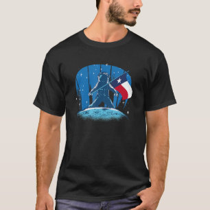 Astronaut Texan Flag Moon Landung Patriotic Texas T-Shirt