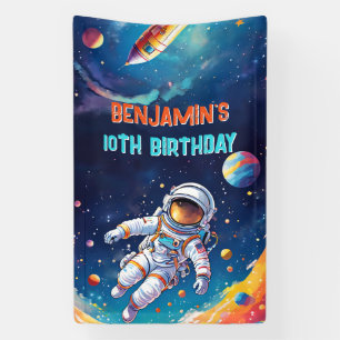 Astronaut Tiefraum Himmel Planeten Foto Geburtstag Banner
