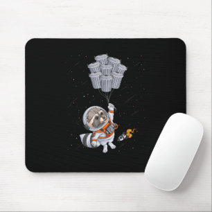 Astronaut Tier lustiger Waschbär Mond Mülltonnen S Mousepad