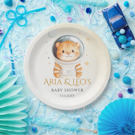 Astronaut Tiger Baby Dusche Party Teller (Party)