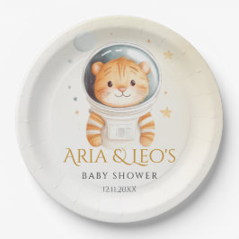 Astronaut Tiger Baby Dusche Party Teller