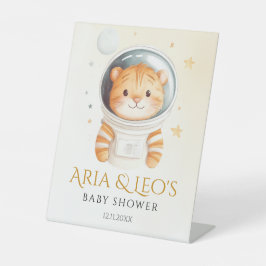 Astronaut Tiger Space Babyduschenschild Sockelschild
