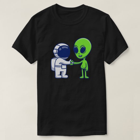 Astronaut trifft Alien T - Shirt (Design vorne)