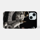 Astronaut trinkt Bier iPhone 15 Hülle (Rückseite (Horizontal))