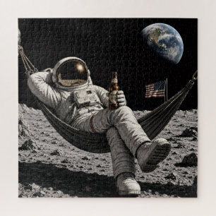 Astronaut trinkt Bier Puzzle