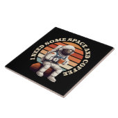 Astronaut trinkt Kaffee Fliese (Seite)
