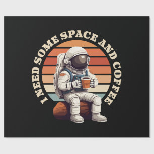 Astronaut trinkt Kaffee Geschenkpapier