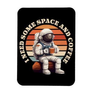 Astronaut trinkt Kaffee Magnet