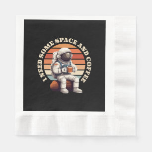 Astronaut trinkt Kaffee Serviette