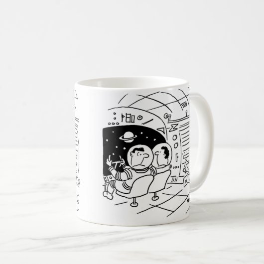Astronaut überraschte, wie E-Mails zugestellt wurd Kaffeetasse (VorderseiteRechts)
