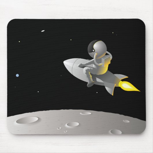 Astronaut um den Mond, Mausunterlage Mousepad (Vorne)