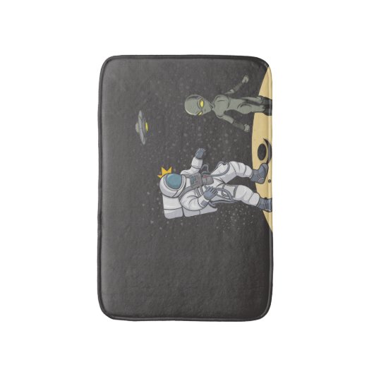 Astronaut und Alien Badematte (Vorderseite Vertikal)