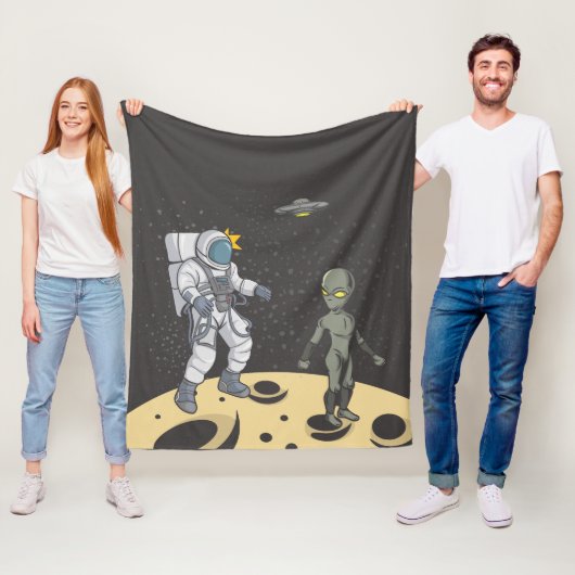 Astronaut und Alien Fleecedecke (Beispiel)