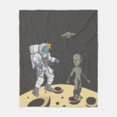 Astronaut und Alien Fleecedecke (Vorderseite)