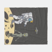 Astronaut und Alien Fleecedecke (Vorderseite (Horizontal))