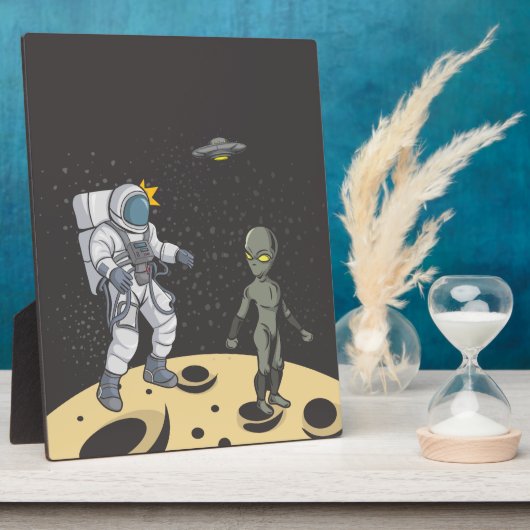 Astronaut und Alien Fotoplatte (Seite)