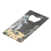 Astronaut und Alien Geldbeutel Flaschenöffner (Rückseite Schrägansicht)