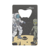 Astronaut und Alien Geldbeutel Flaschenöffner (Rückseite)