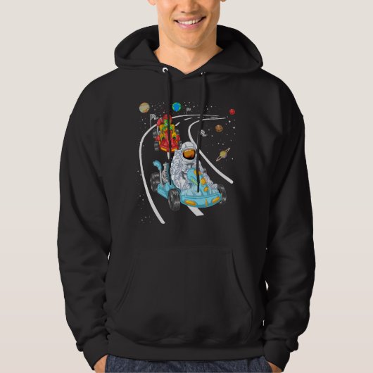 Astronaut und Alien Gokart Hoodie (Vorderseite)
