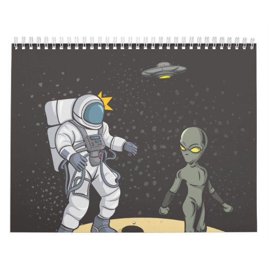 Astronaut und Alien Kalender (Titelbild)