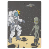 Astronaut und Alien Klemmbrett (Rückseite)