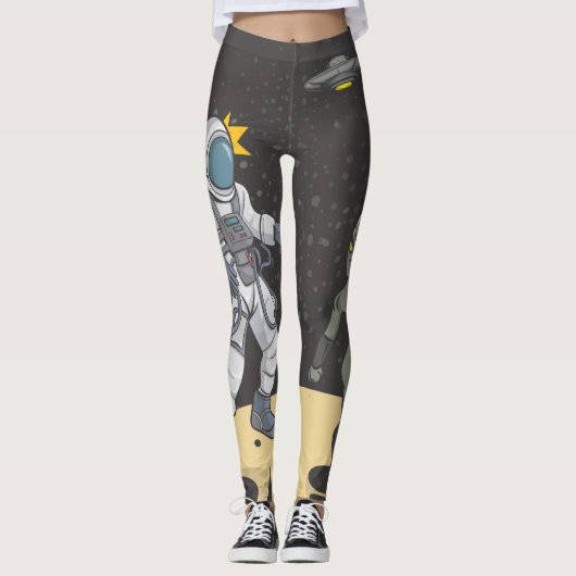 Astronaut und Alien Leggings (Vorderseite)