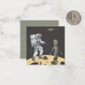 Astronaut und Alien Mitteilungskarte (Vorderseite/Rückseite Beispiel)