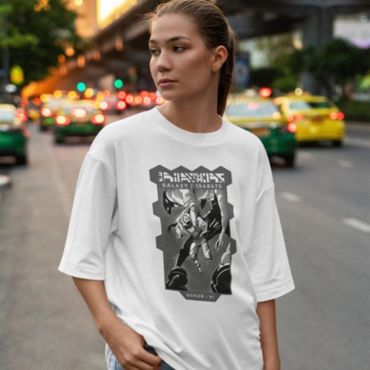 Astronaut und Alien Monster T-Shirt