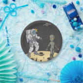 Astronaut und Alien Pappteller (Party)