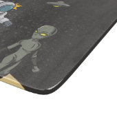 Astronaut und Alien Schneidebrett (Ecke)