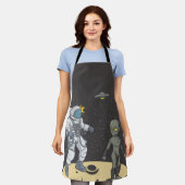 Astronaut und Alien Schürze (Getragen)