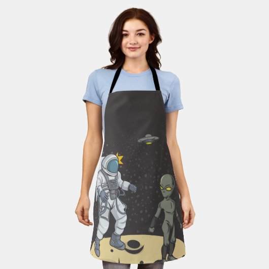 Astronaut und Alien Schürze (Getragen)