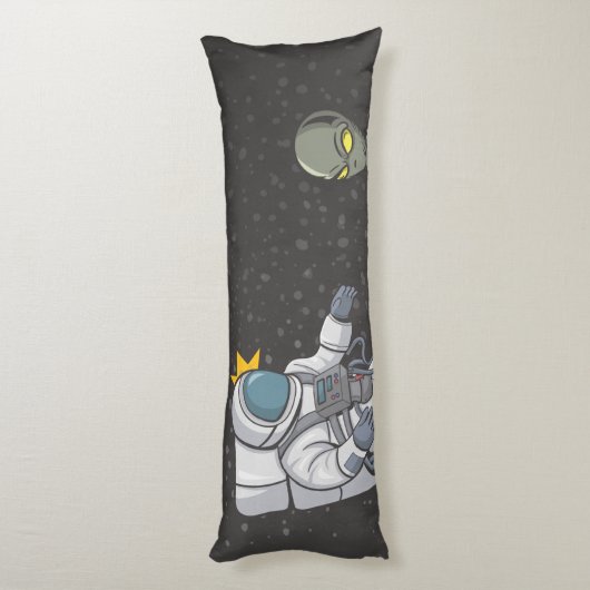 Astronaut und Alien Seitenschläferkissen (Rückseite (Vertikal))