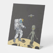 Astronaut und Alien Sockelschild (Vorderseite)