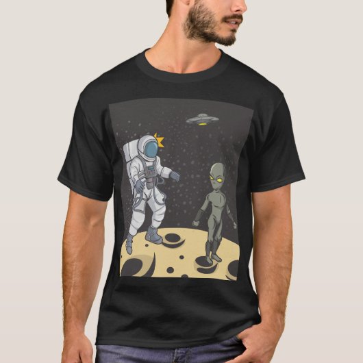 Astronaut und Alien T-Shirt (Vorderseite)
