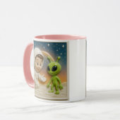 Astronaut und Alien Tasse (Vorderseite Links)