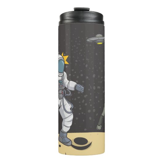 Astronaut und Alien Thermosbecher (Vorderseite)