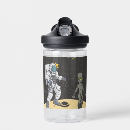 Astronaut und Alien Trinkflasche (Vorne)