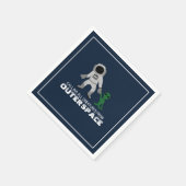 Astronaut und Alien, Weltraum Serviette (Ecke)