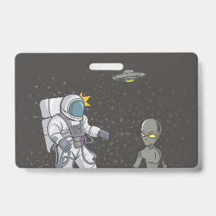Astronaut und Außerirdischer   Ausweis
