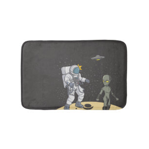 Astronaut und Außerirdischer   Badematte