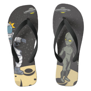 Astronaut und Außerirdischer Badesandalen