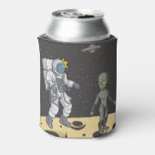 Astronaut und Außerirdischer Dosenkühler (Kanne Rückseite)