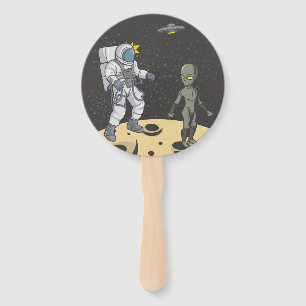 Astronaut und Außerirdischer Fächer